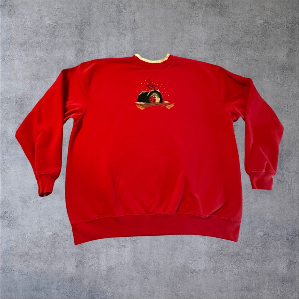 Vintage M&C Sportswear Sweatshirt Womens XL Red Cardinal Winter Double Collar